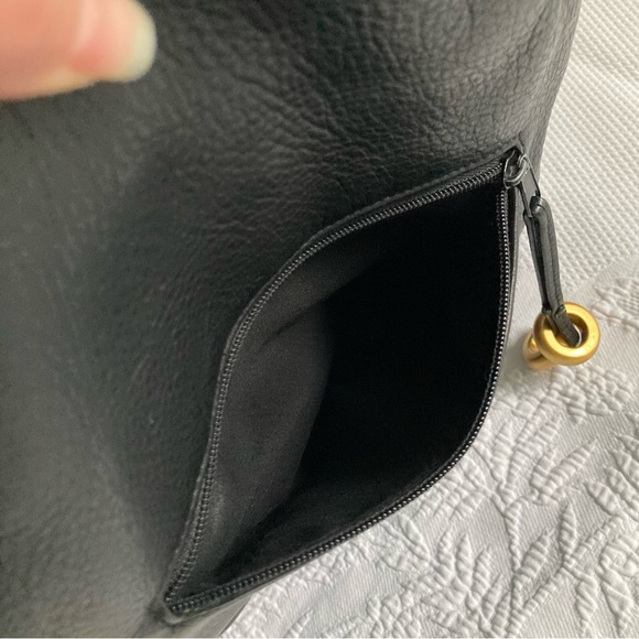 Vintage 90s Y2K Lord & Taylor pebbled leather sling backpack purse bag - Picture 7 of 12